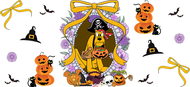 Halloween UV DTF Cup Wrap for 16oz Glass Can KA-11471