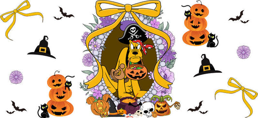 Halloween UV DTF Cup Wrap for 16oz Glass Can KA-11471