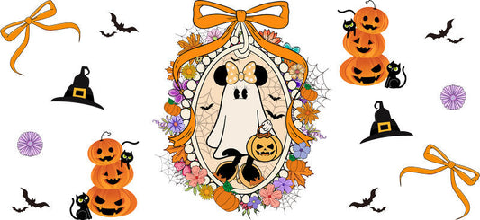 Halloween UV DTF Cup Wrap for 16oz Glass Can KA-11473