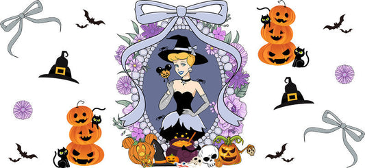 Halloween UV DTF Cup Wrap for 16oz Glass Can KA-11475
