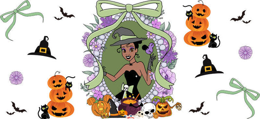 Halloween UV DTF Cup Wrap for 16oz Glass Can KA-11476