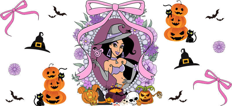 Halloween UV DTF Cup Wrap for 16oz Glass Can KA-11478
