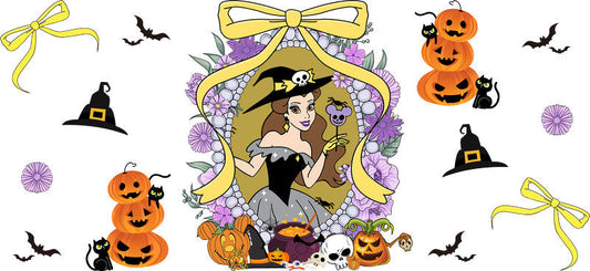 Halloween UV DTF Cup Wrap for 16oz Glass Can KA-11479