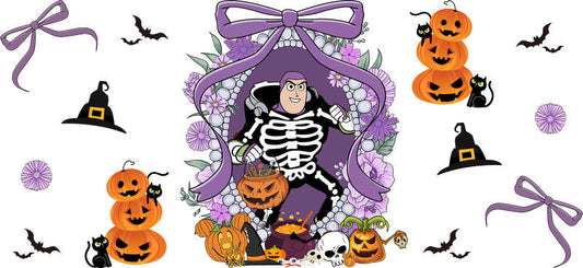 Halloween UV DTF Cup Wrap for 16oz Glass Can KA-11481