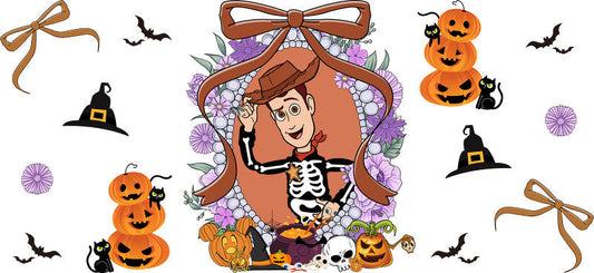 Halloween UV DTF Cup Wrap for 16oz Glass Can KA-11482