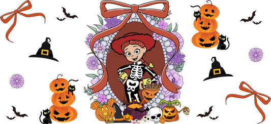 Halloween UV DTF Cup Wrap for 16oz Glass Can KA-11484