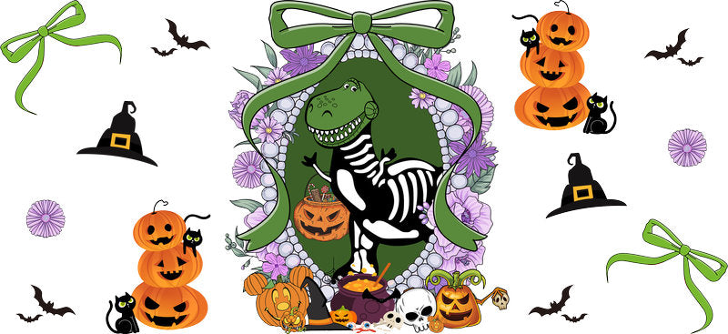 Halloween UV DTF Cup Wrap for 16oz Glass Can KA-11485