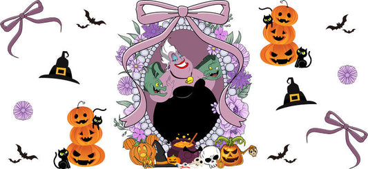 Halloween UV DTF Cup Wrap for 16oz Glass Can KA-11486