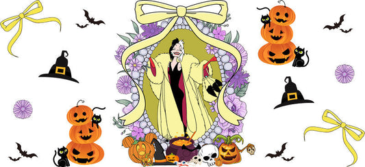 Halloween UV DTF Cup Wrap for 16oz Glass Can KA-11491
