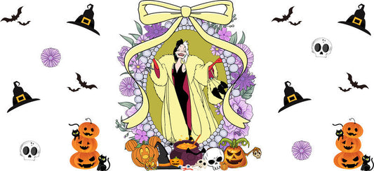 Halloween UV DTF Cup Wrap for 16oz Glass Can KA-11492