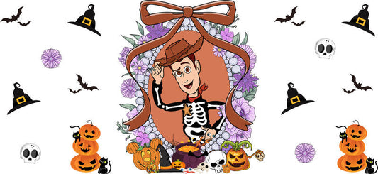 Halloween UV DTF Cup Wrap for 16oz Glass Can KA-11501