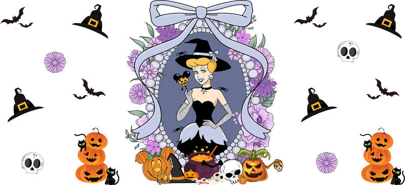 Halloween UV DTF Cup Wrap for 16oz Glass Can KA-11508