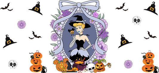 Halloween UV DTF Cup Wrap for 16oz Glass Can KA-11508