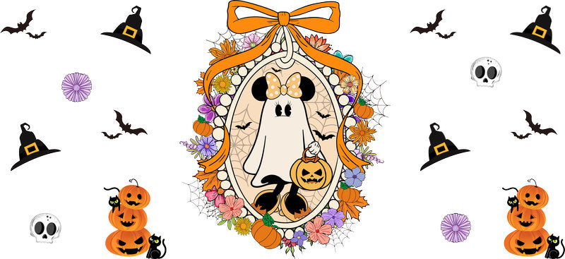 Halloween UV DTF Cup Wrap for 16oz Glass Can KA-11510