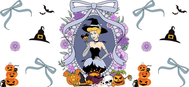 Halloween UV DTF Cup Wrap for 16oz Glass Can KA-11550