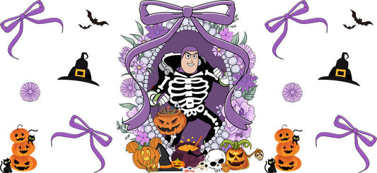 Halloween UV DTF Cup Wrap for 16oz Glass Can KA-11556