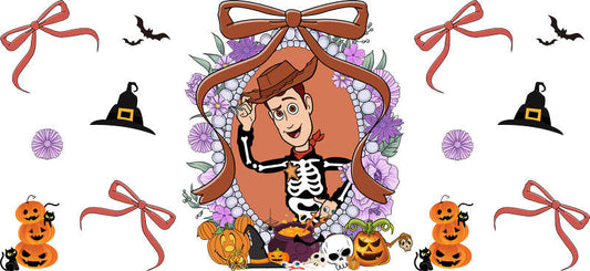 Halloween UV DTF Cup Wrap for 16oz Glass Can KA-11557