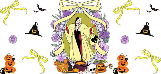 Halloween UV DTF Cup Wrap for 16oz Glass Can KA-11566