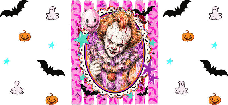 Halloween Horror UV DTF Cup Wrap for 16oz Glass Can KA-11568