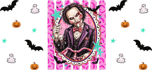 Halloween Horror UV DTF Cup Wrap for 16oz Glass Can KA-11570