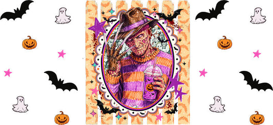Halloween Horror UV DTF Cup Wrap for 16oz Glass Can KA-11571