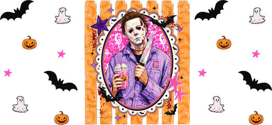 Halloween Horror UV DTF Cup Wrap for 16oz Glass Can KA-11572