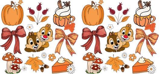 Pumpkin Bow Halloween UV DTF Cup Wrap for 16oz Glass Can KA-11577