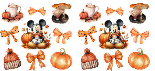 Halloween Cartoon Pumpkin UV DTF Cup Wrap for 16oz Glass Can KA-11584