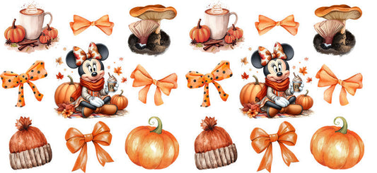 Pumpkin Party Halloween UV DTF Cup Wrap for 16oz Glass Can KA-11585