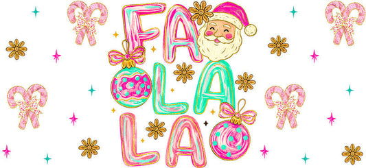 Christmas quote UV DTF cup wrap with cute holiday lettering for 16oz glass can KA-11594