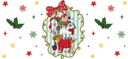 Christmas fairy UV DTF cup wrap with magical holiday design for 16oz glass can KA-11632