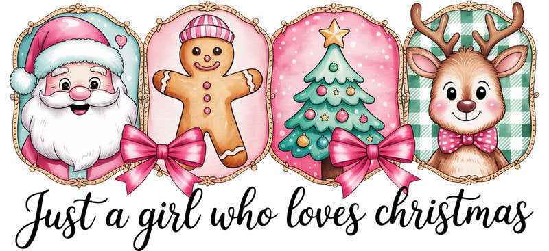 Christmas lover UV DTF cup wrap with festive holiday design for 16oz glass can KA-11652