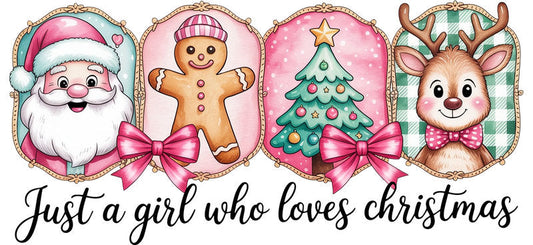 Christmas lover UV DTF cup wrap with festive holiday design for 16oz glass can KA-11652
