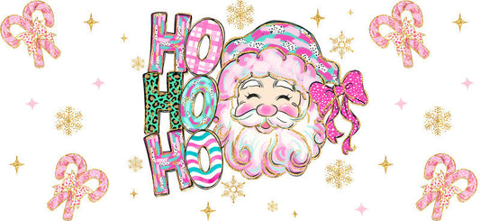Santa holiday UV DTF cup wrap with Christmas artwork for 16oz glass can KA-11653