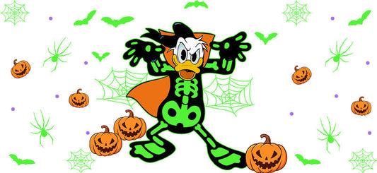 Halloween Cartoon Skeleton UV DTF Cup Wrap for 16oz Glass Can KA-11666