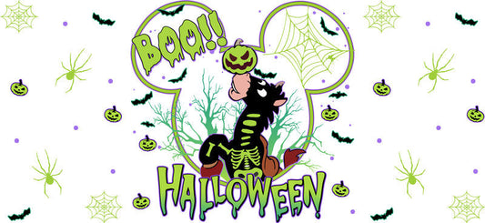 Halloween Costume UV DTF Cup Wrap for 16oz Glass Can KA-11677
