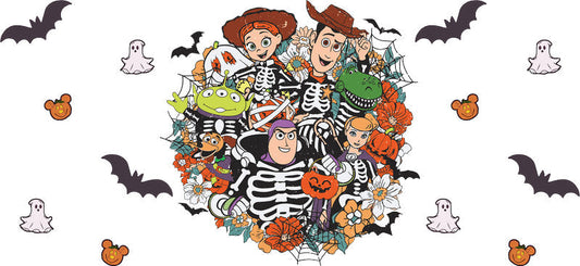 Halloween Pumpkin Costume UV DTF Cup Wrap for 16oz Glass Can KA-11682