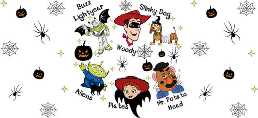 Halloween Friends UV DTF Cup Wrap for 16oz Glass Can KA-11685