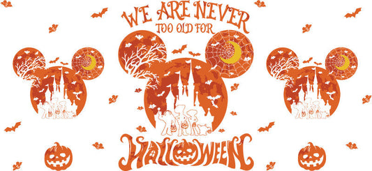 Halloween Spooky Design UV DTF Cup Wrap for 16oz Glass Can KA-11694
