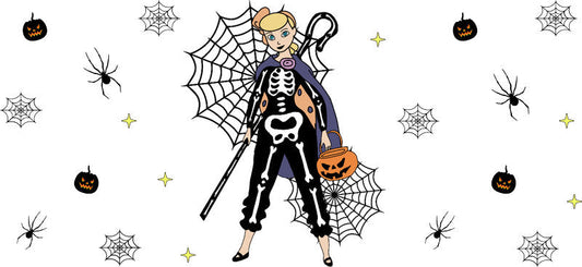Halloween Skeleton Costume UV DTF Cup Wrap for 16oz Glass Can KA-11697