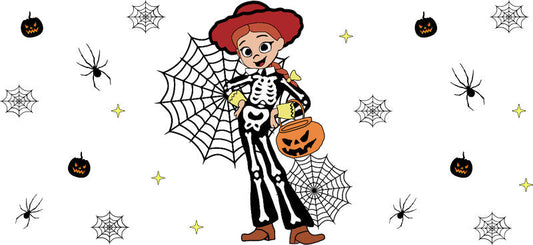 Halloween Costume Character UV DTF Cup Wrap for 16oz Glass Can KA-11698