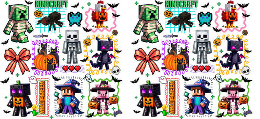 Halloween Sticker Collage Tumbler Decal UV DTF Cup Wrap for 16oz Libbey Glass KA-11856