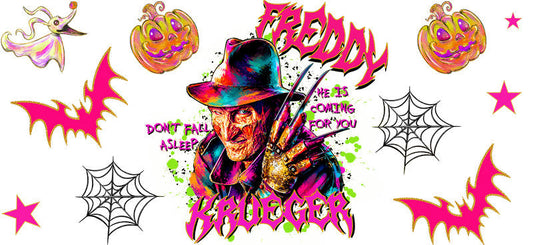 Retro Horror Halloween Character UV DTF Cup Wrap Tumbler Decal