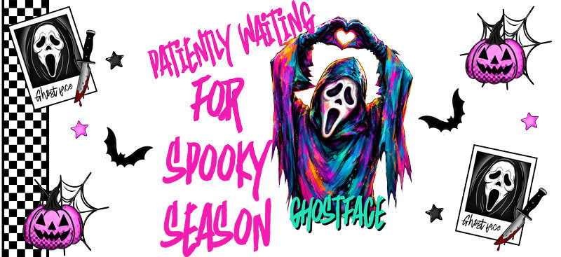 Spooky Horror Season UV DTF Cup Wrap Design