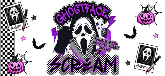 Ghost Character Halloween UV DTF Cup Wrap Tumbler Decal