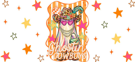 Western Ghost Halloween UV DTF Cup Wrap Design