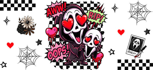 Cute Horror Halloween UV DTF Cup Wrap Design