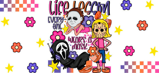 Spooky Horror Character UV DTF Cup Wrap Design