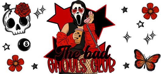 Halloween Ghoul Character UV DTF Cup Wrap Design