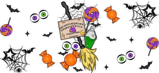 Halloween Magic Theme UV DTF Cup Wrap Tumbler Decal